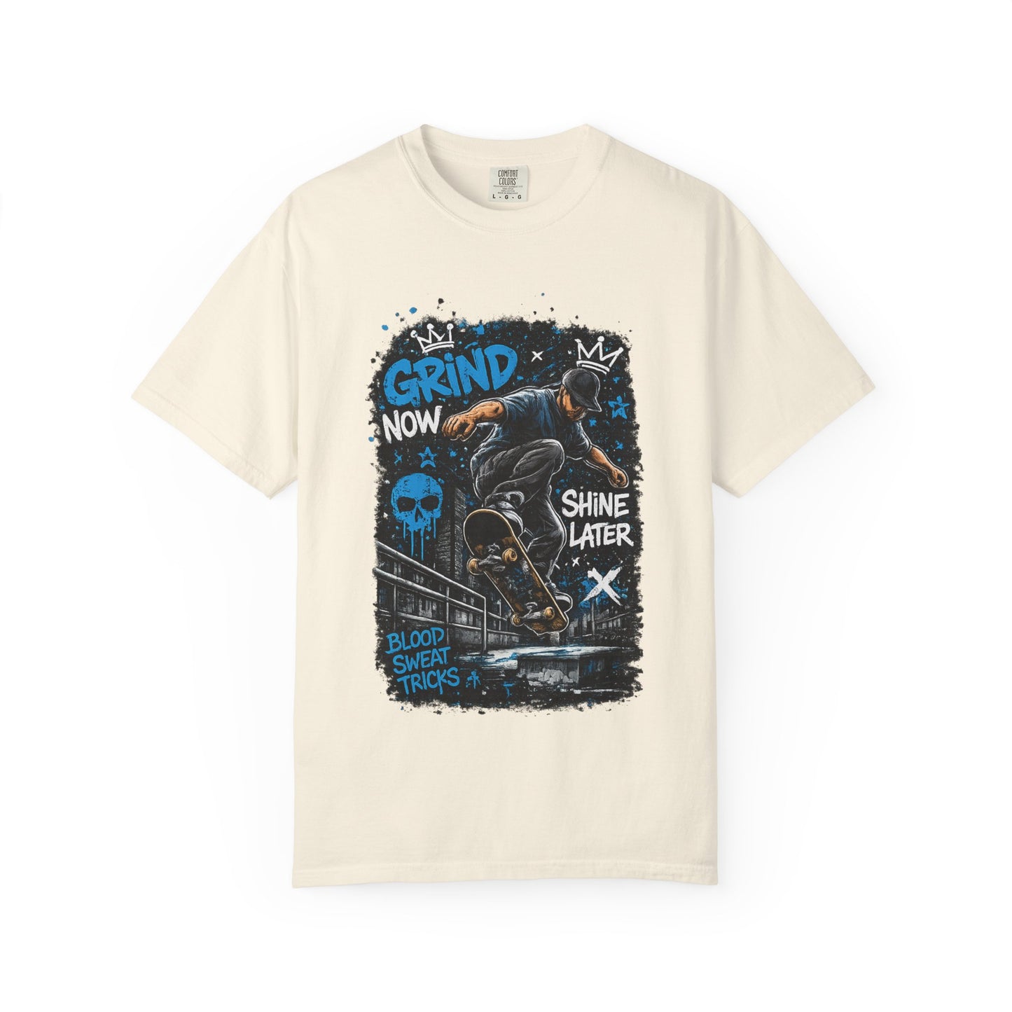 Skate Grind Now Tee — 'Grind Now Shine Later' Skateboard Graphic T-Shirt