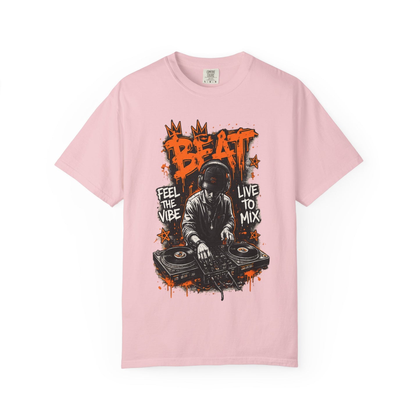 DJ Graffiti Tee – "Beat: Feel the Vibe, Live to Mix" Music Producer T-Shirt