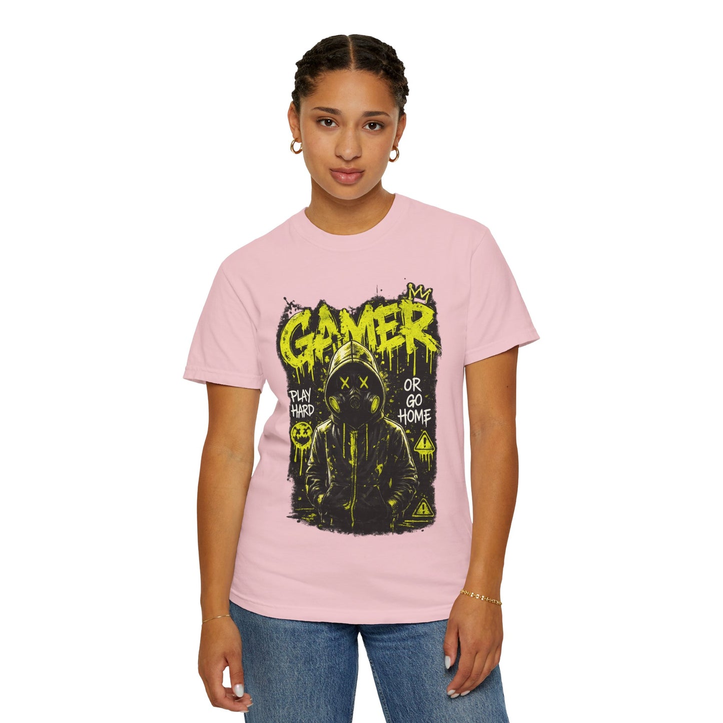 Gamer Graphic T-Shirt — "Play Hard or Go Home" Neon Streetwear