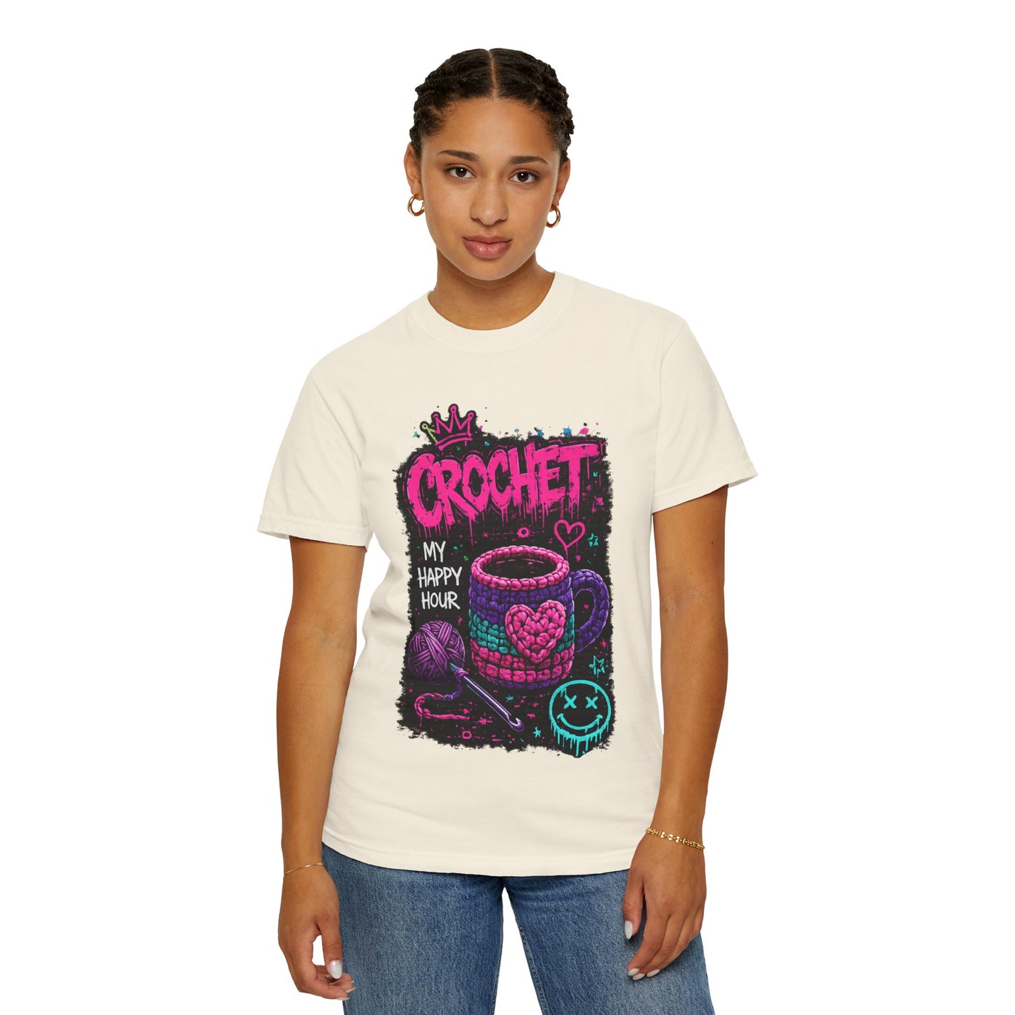 Crochet My Happy Hour T-Shirt — Funny Crochet Lover Tee