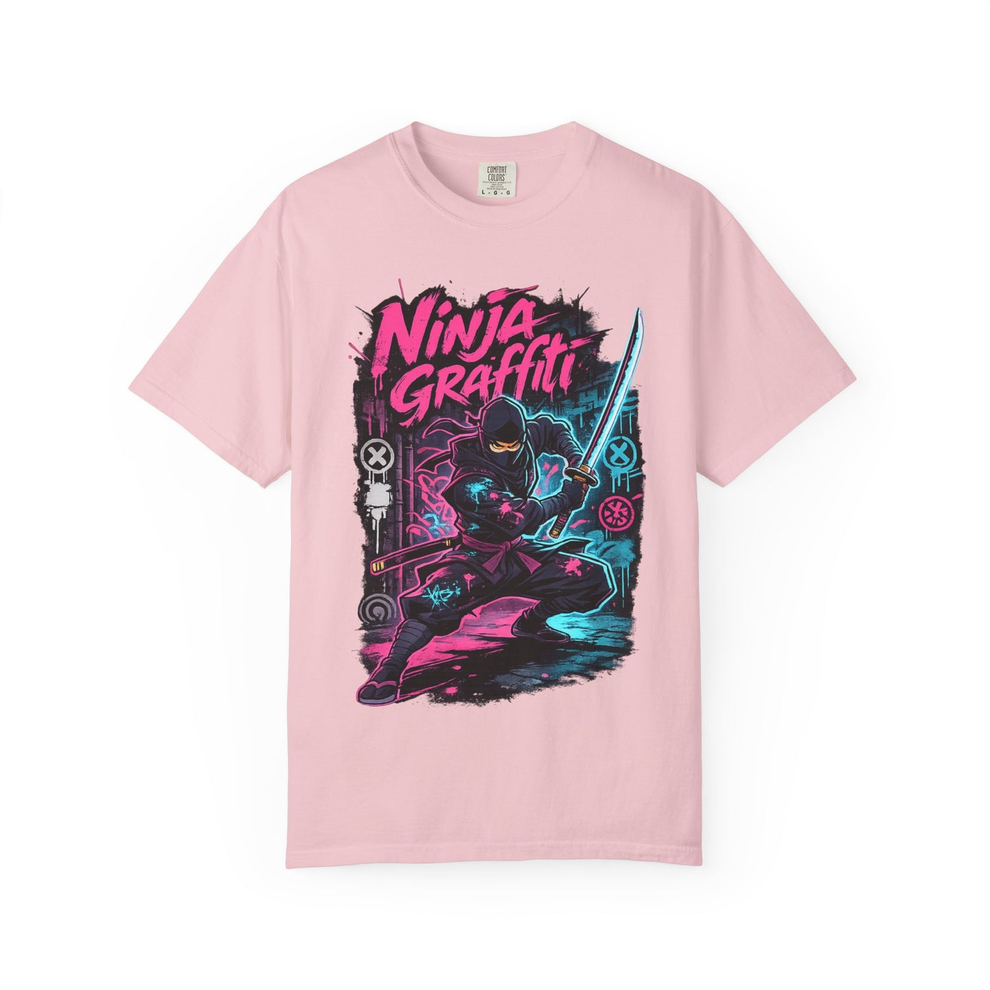 Ninja Graffiti T-Shirt — Neon Samurai Street Art Tee