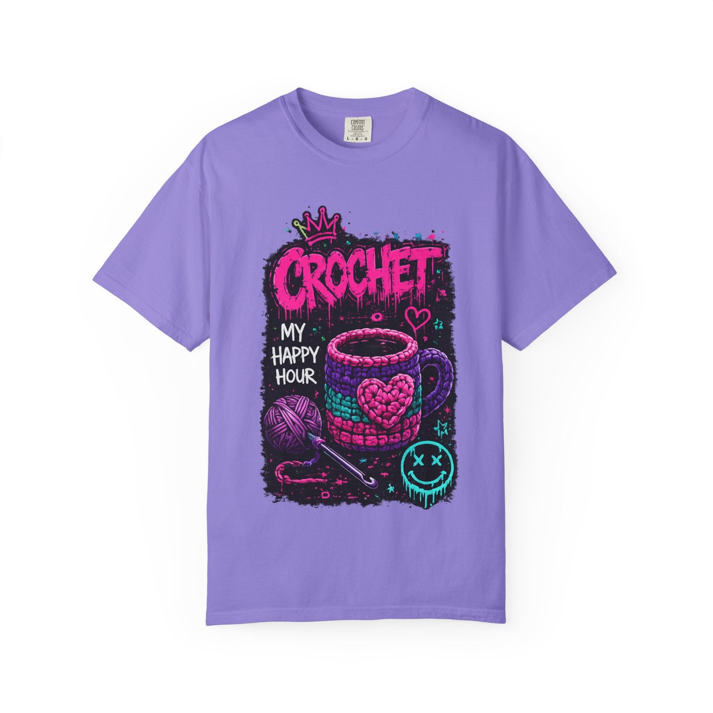 Crochet My Happy Hour T-Shirt — Funny Crochet Lover Tee