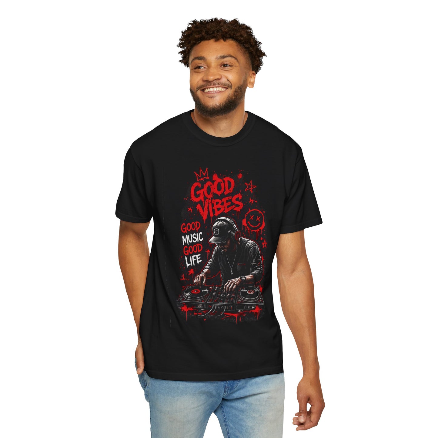 Good Vibes DJ T-Shirt — 'Good Music Good Life' Graphic Tee