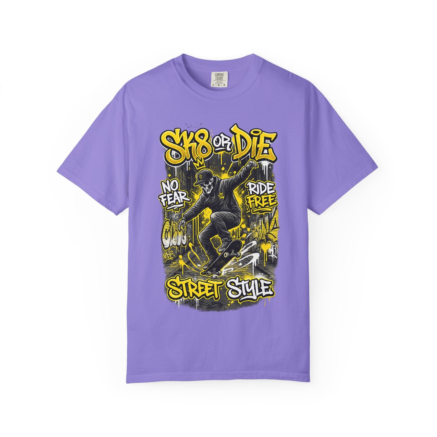 Skate or Die Street Style T-Shirt — Skateboard No Fear, Ride Free Graphic Tee