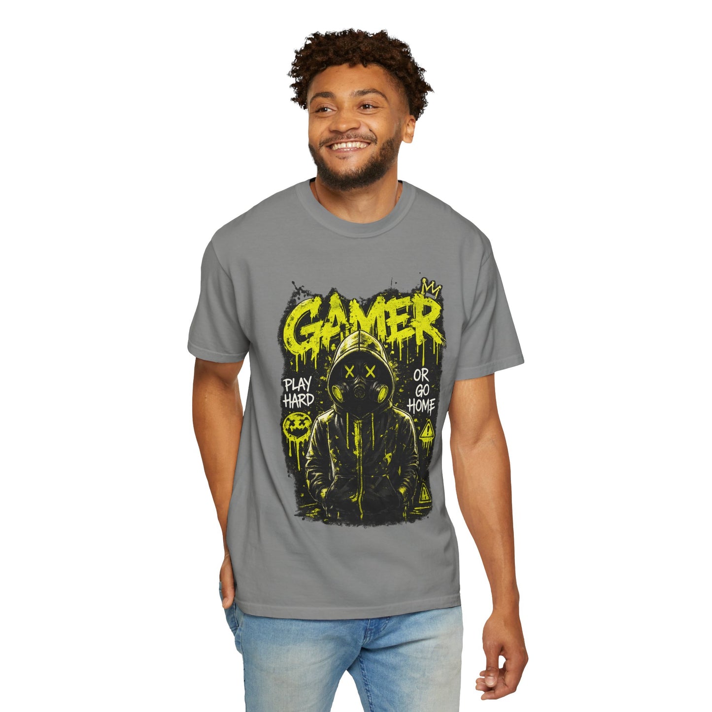 Gamer Graphic T-Shirt — "Play Hard or Go Home" Neon Streetwear