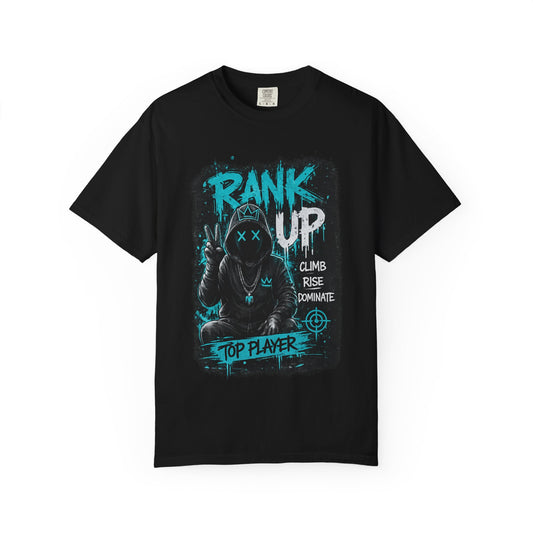 Rank Up Gaming T-Shirt — "Top Player" Gamer Graphic Tee