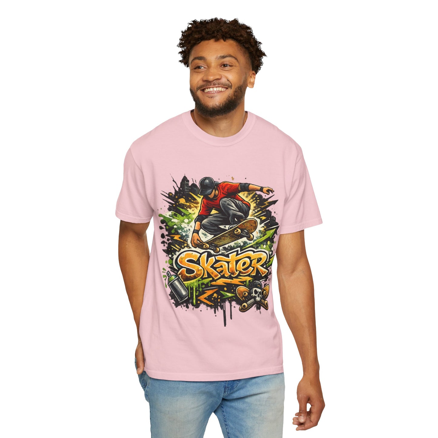 Skater Graphic T-Shirt - Unisex Garment-Dyed Tee for Skate Lovers