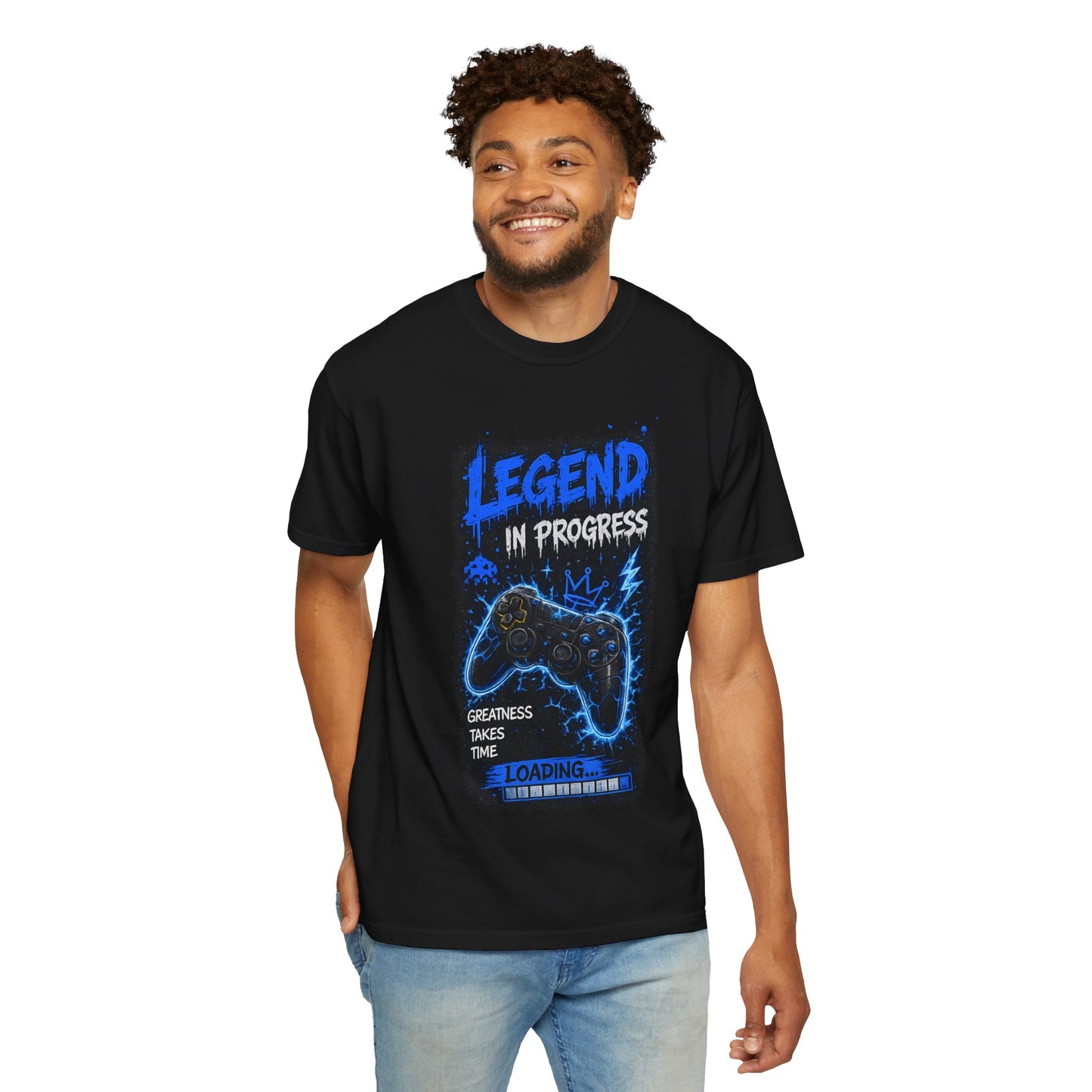 Legend in Progress Gamer T-Shirt — "Legend in Progress" Graphic Tee with Controller