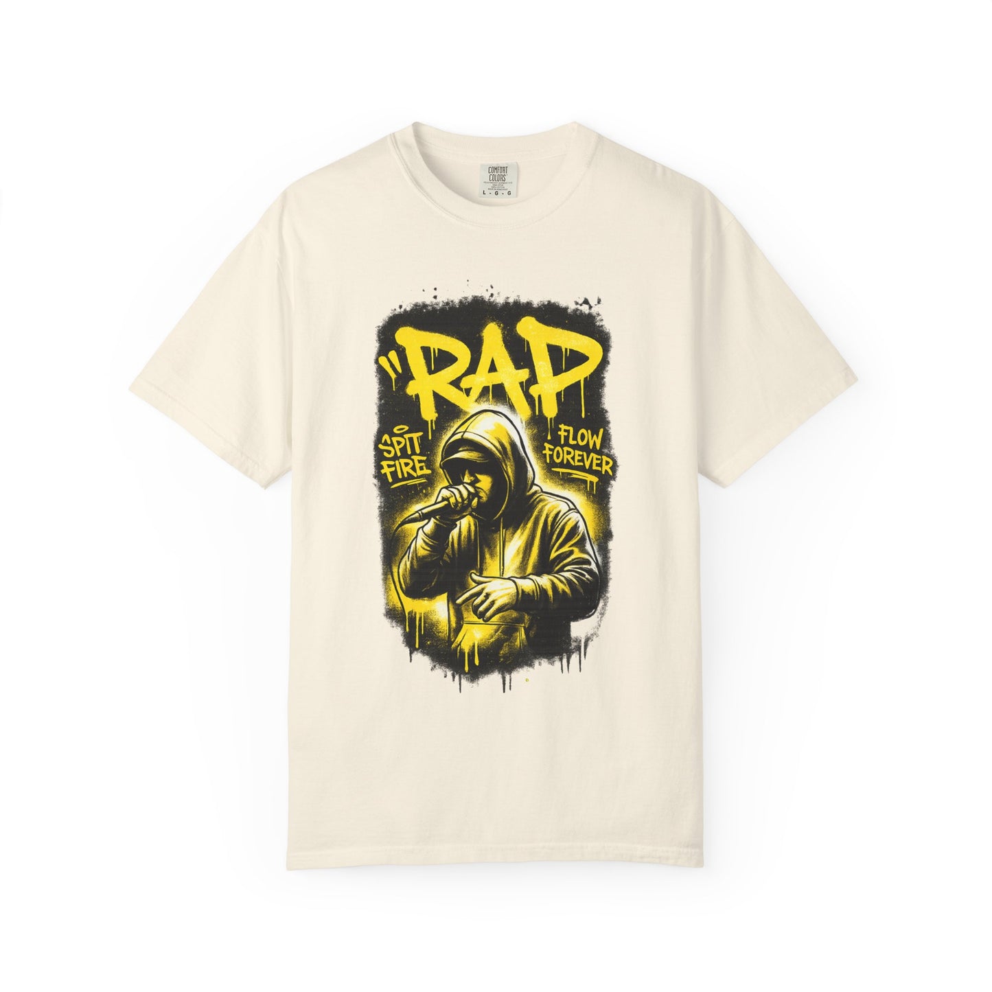 Rap Microphone Graphic T-Shirt — Spit Fire Flow Forever Hip Hop Tee