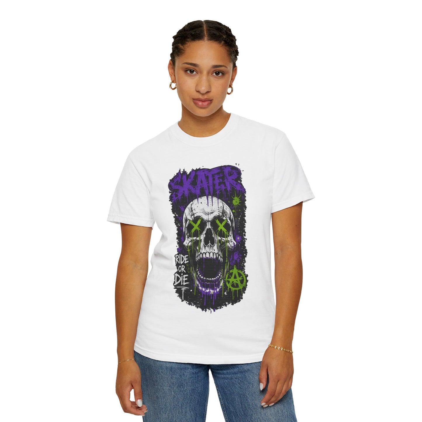 Skater Skull T-Shirt — "Ride or Die" Graphic Tee