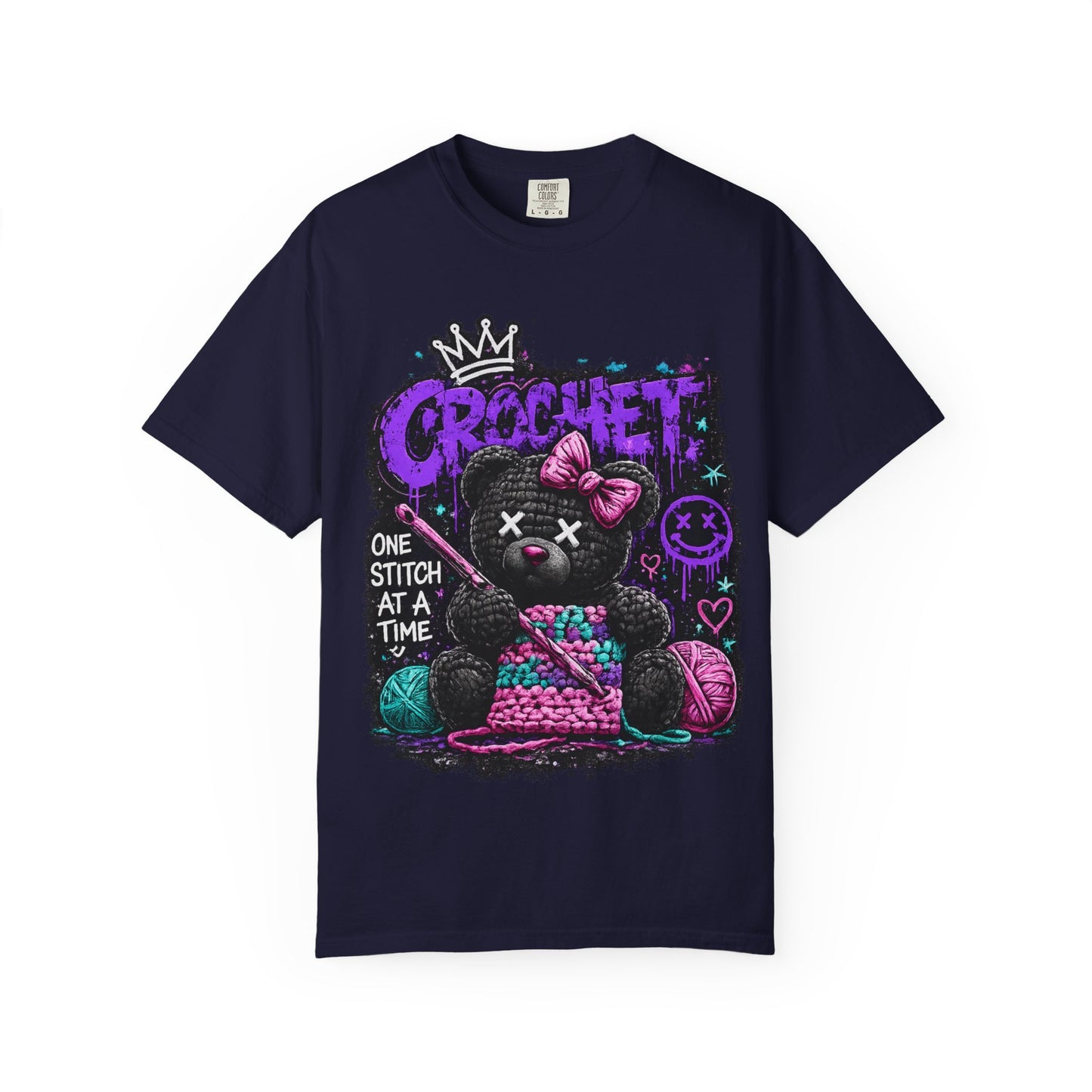 Crochet Voodoo Bear T-Shirt — "One Stitch at a Time" Crochet Graphic Tee