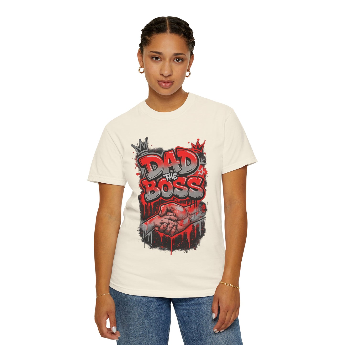 Dad The Boss shirt | Graffiti fist design, red black street art