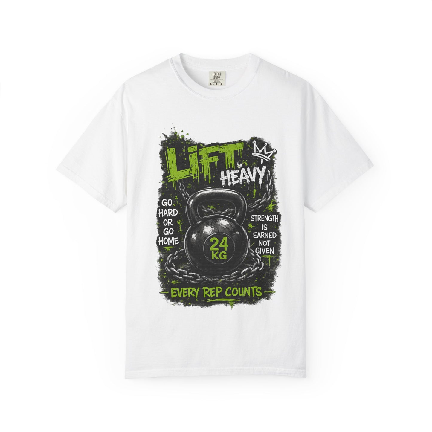 Kettlebell 'Lift Heavy' T-Shirt — Every Rep Counts Gym Tee