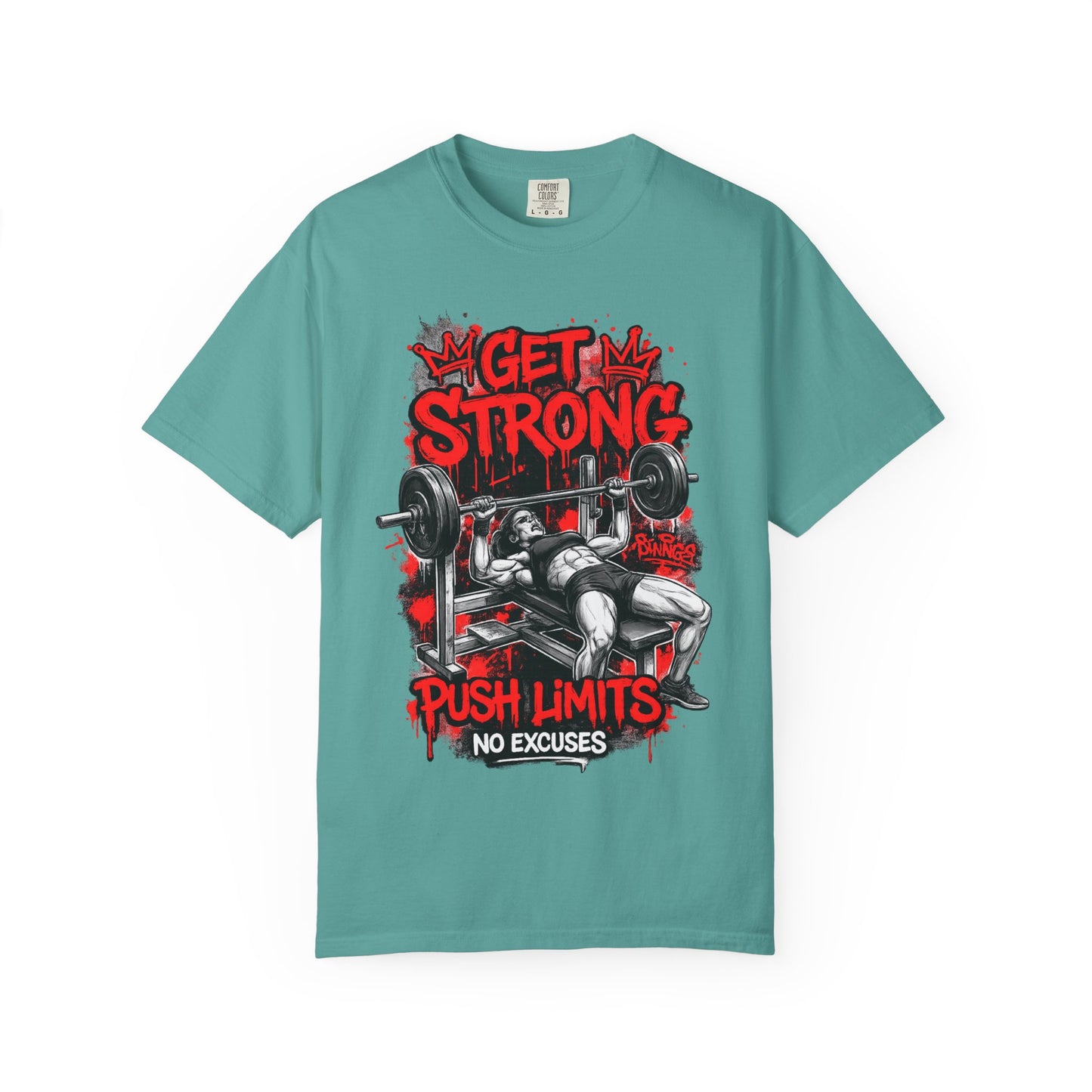 Get Strong Bench Press T-Shirt — Push Limits, No Excuses Gym Tee
