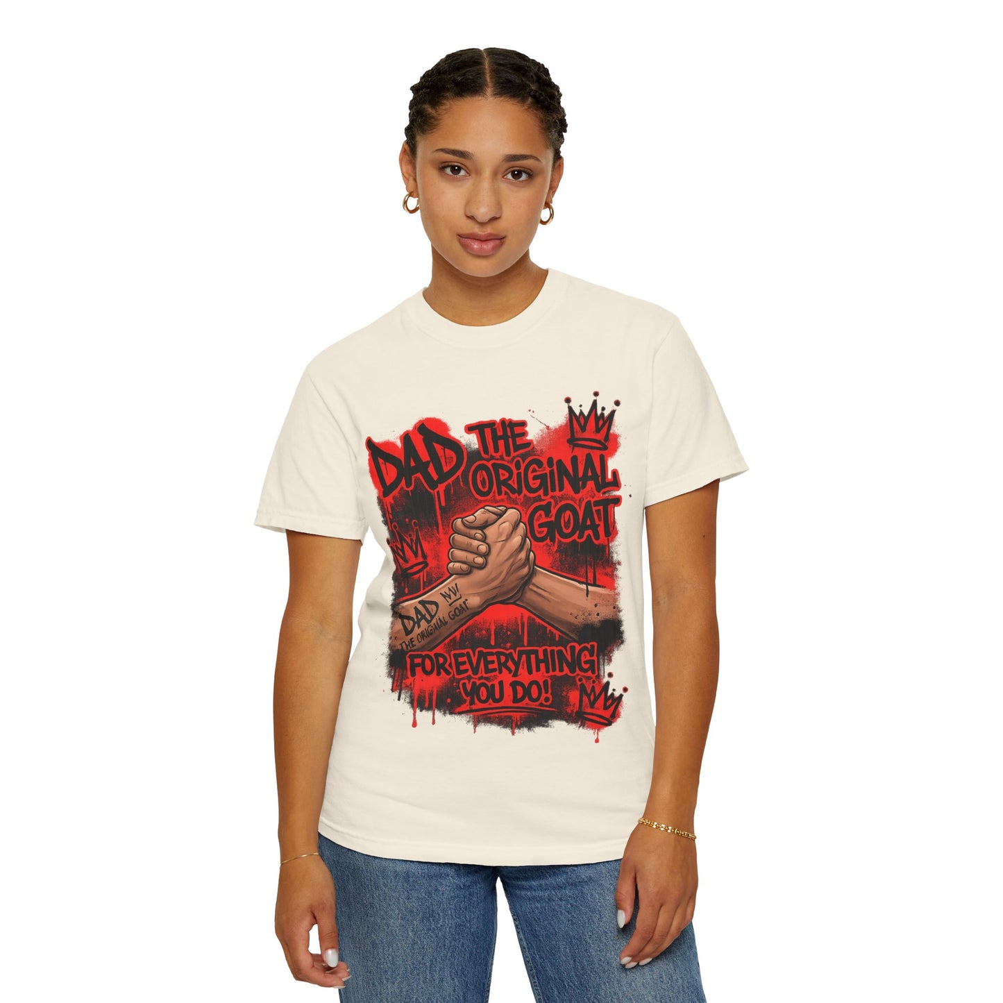The Original GOAT Dad T-Shirt | Arm Wrestle Graphic Fathers Day Shirt