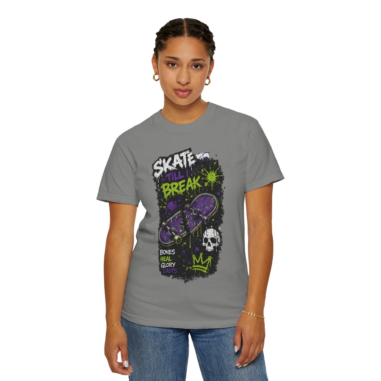 Skate Break Graphic T-Shirt — Skateboard Skull Streetwear