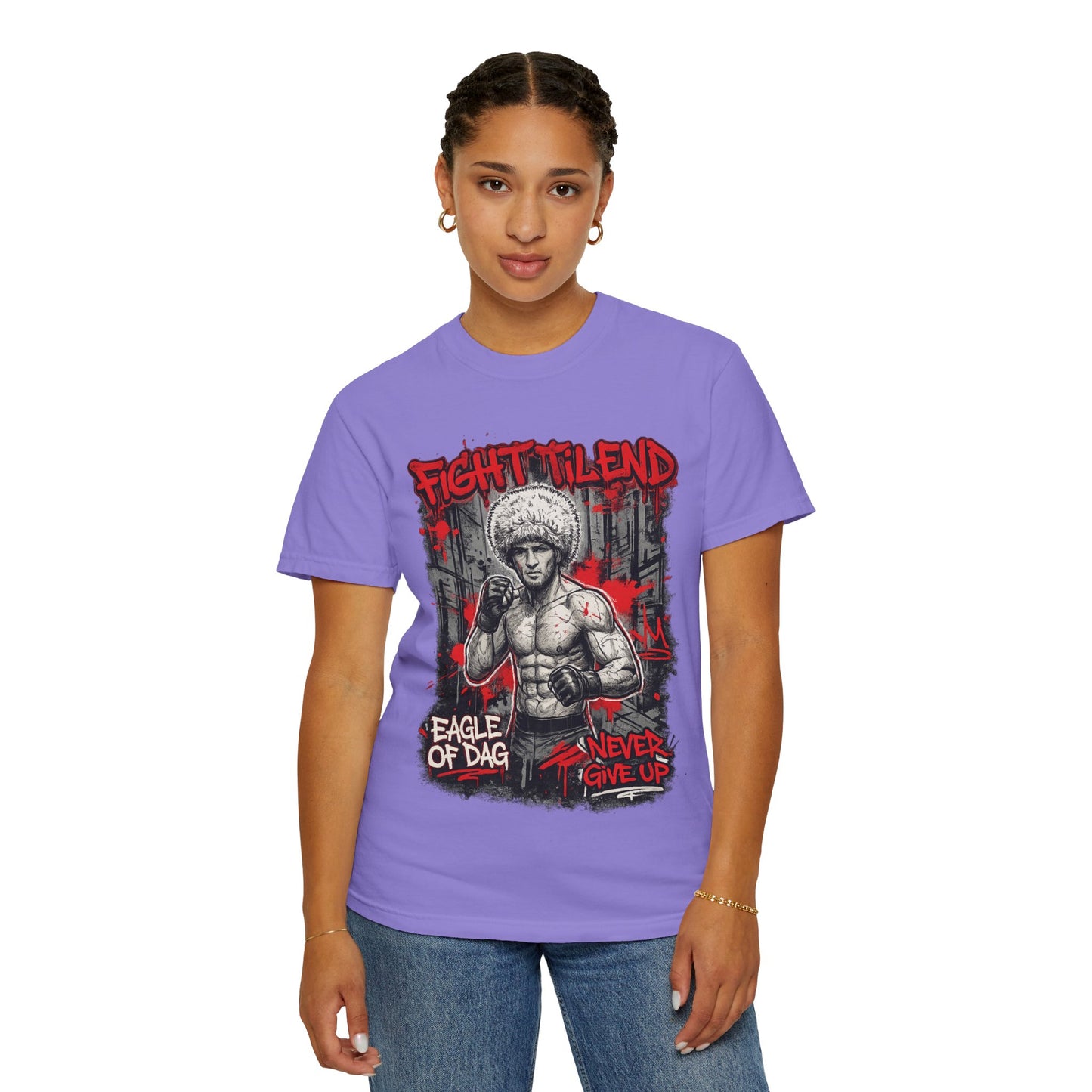 Fight Milend Boxing T-Shirt — "Eagle of Dag" Never Give Up Graphic Tee