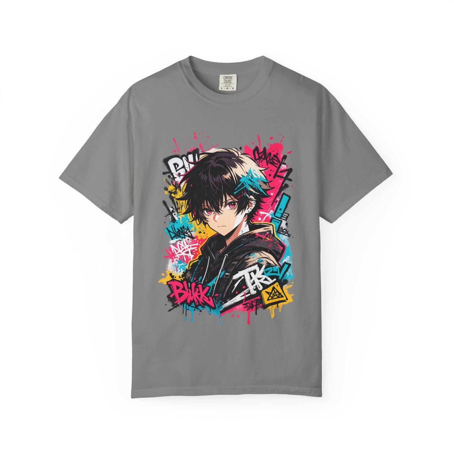 Anime Streetwear T‑Shirt — Graffiti Boy Graphic Tee