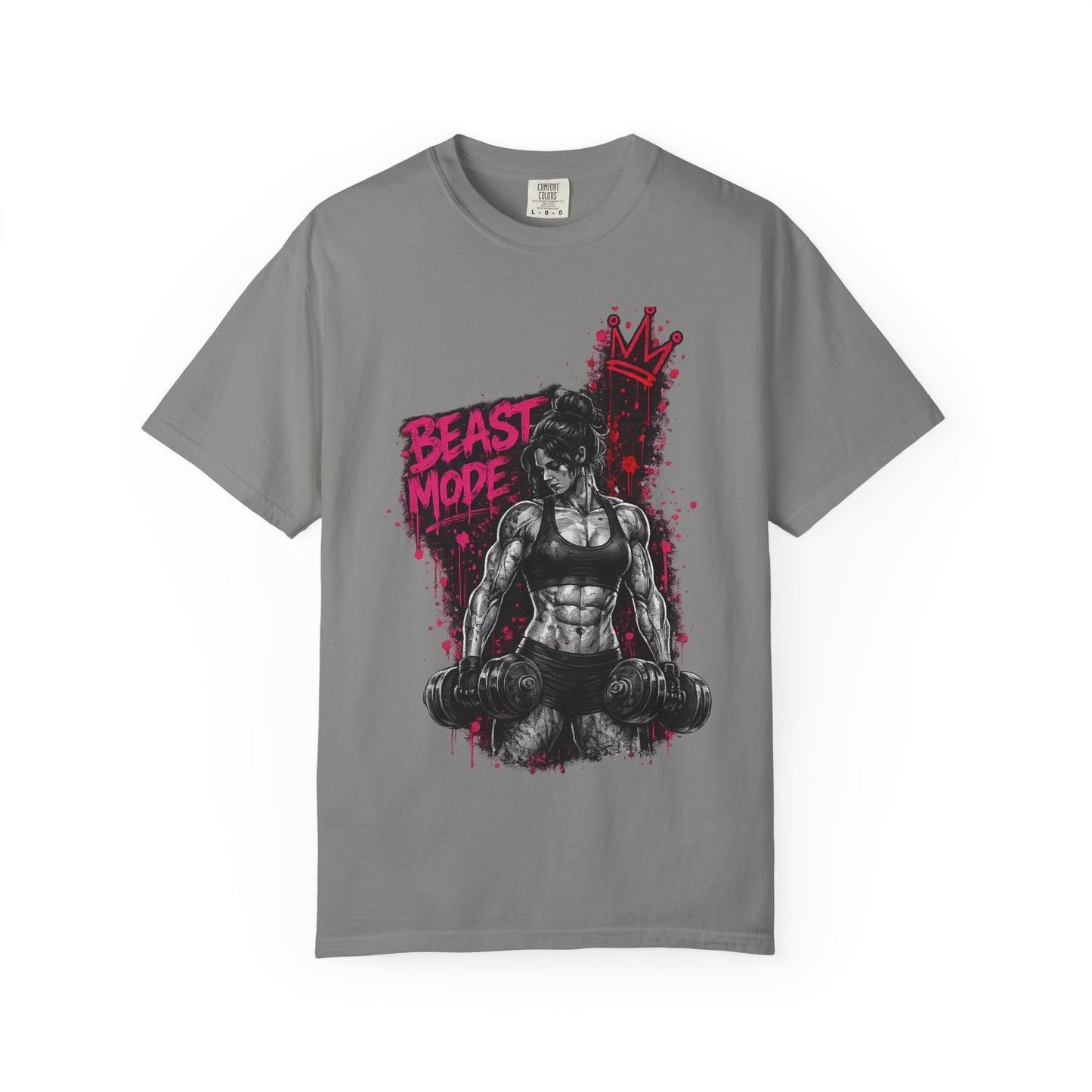 Beast Mode Crown T‑Shirt — Women's Fitness Graphic Tee