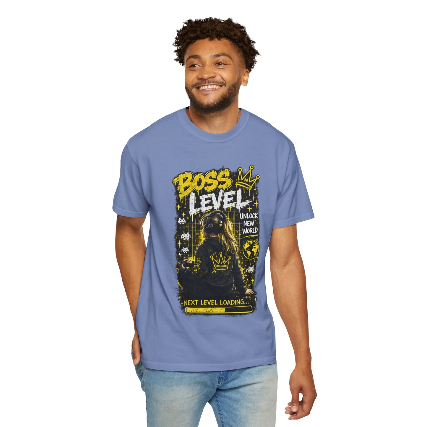 Boss Level T-Shirt — "Boss Level: Next Level Loading" Graphic Tee for Gamers & Leaders