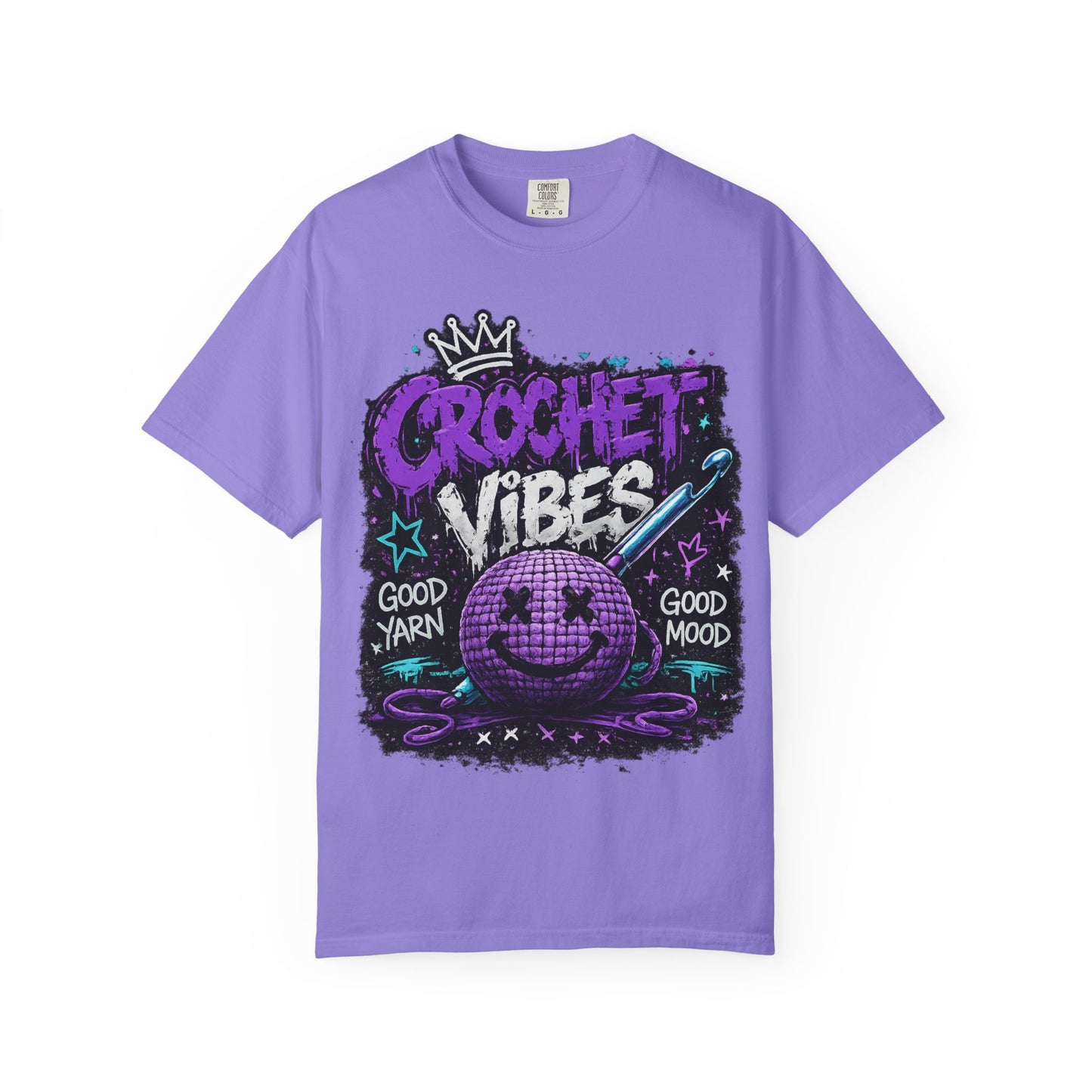 Crochet Vibes T-Shirt — 'Good Yarn, Good Mood' Graphic Tee