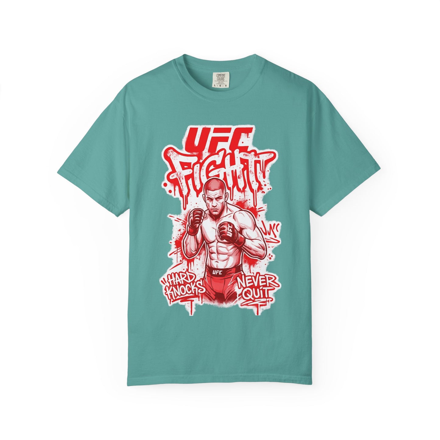 Fight Club MMA T-Shirt — 'UFC Fight' Graphic Tee, 'Hard Knocks Never Quit'