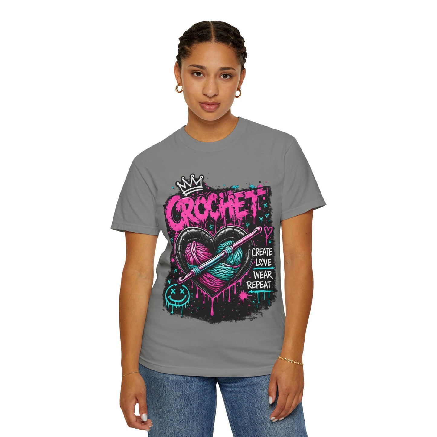 Crochet Heart Graphic T-Shirt — Create Love Wear Repeat