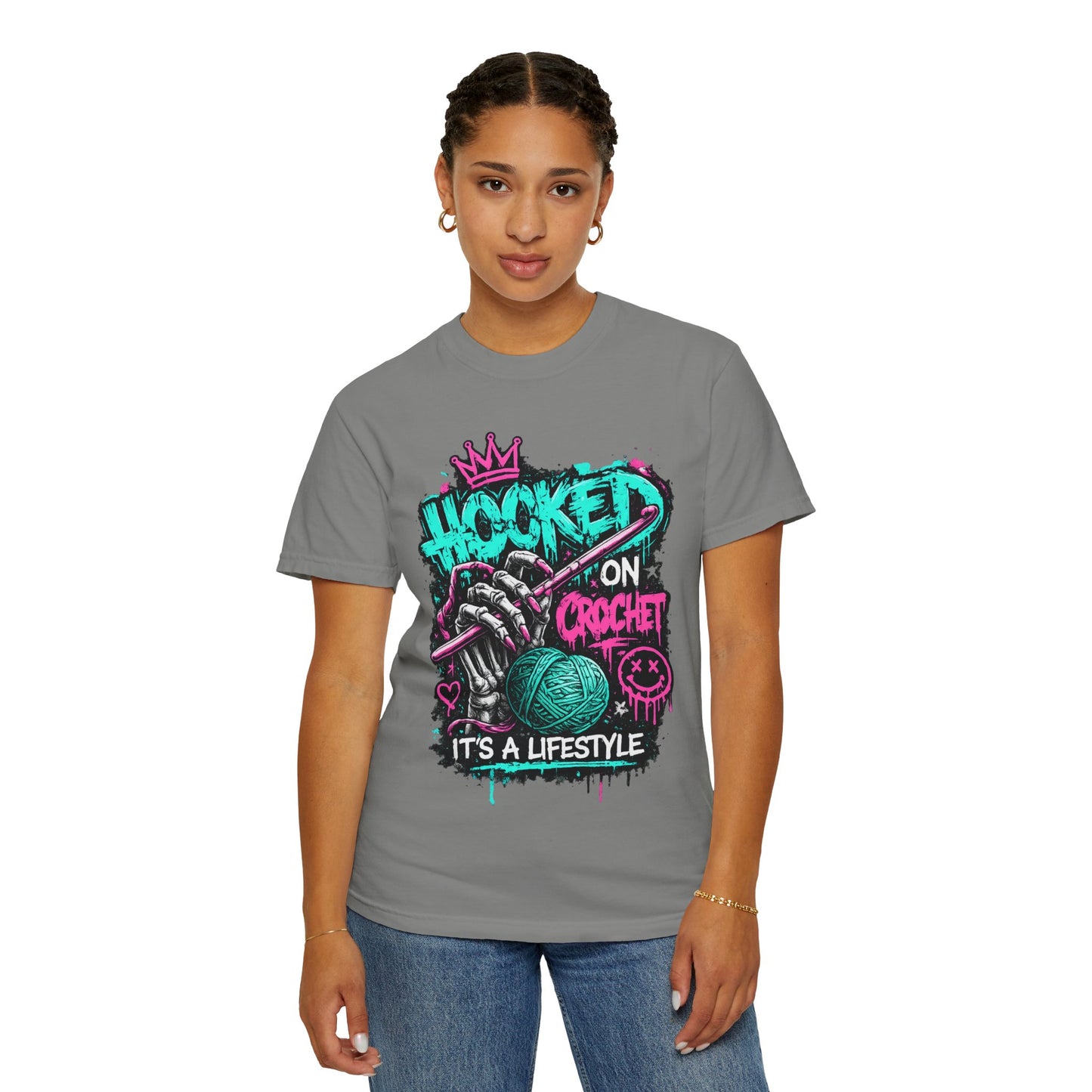 Hooked on Crochet T-Shirt — "It's a Lifestyle" Graphic Tee for Crochet Lovers