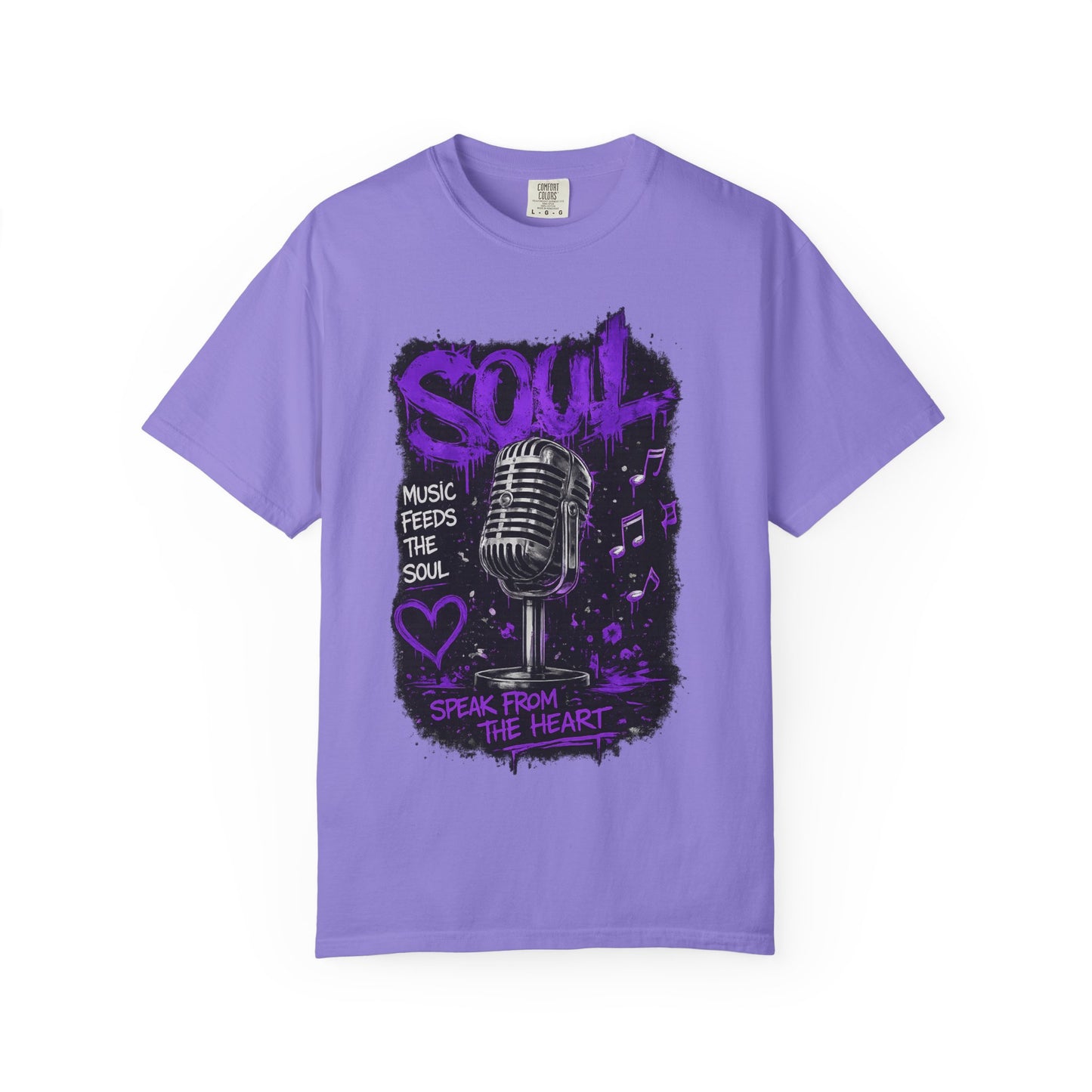 Soul Microphone T-Shirt — "Music Feeds the Soul" Vintage Mic Tee