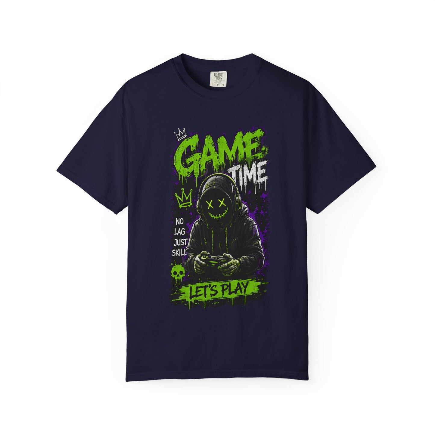 Gaming Graphic T-Shirt — "Game Time: Let’s Play" Neon Gamer Tee