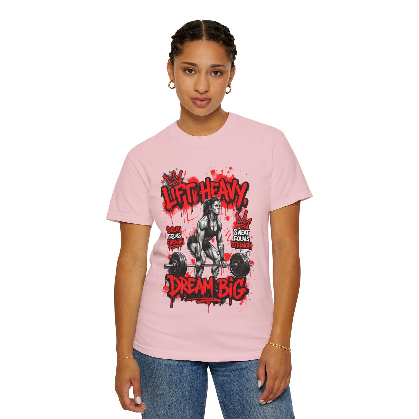 Lift Heavy Dream Big T-shirt | Female Deadlift Weightlifting Design