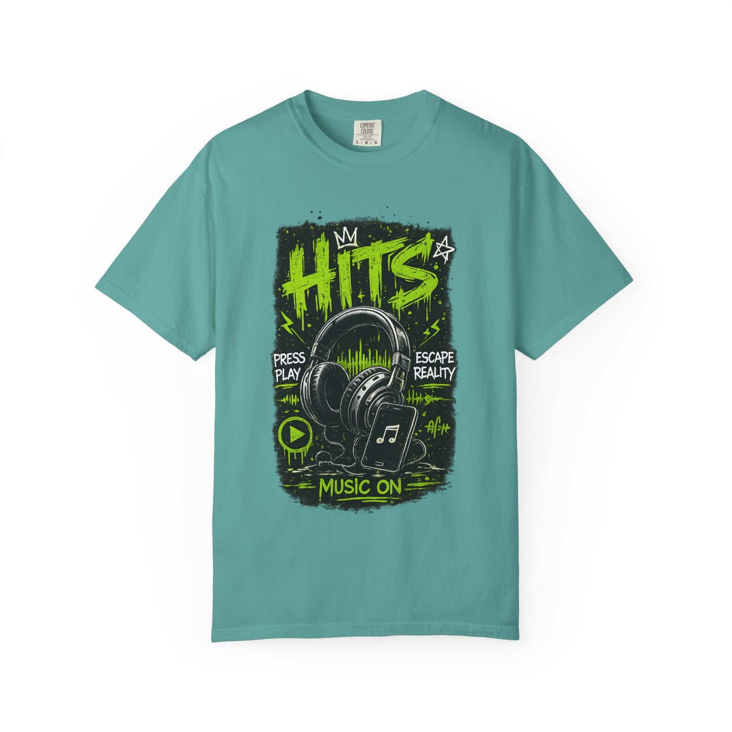 Hits Headphones Graphic T-Shirt — Music On Streetwear Tee
