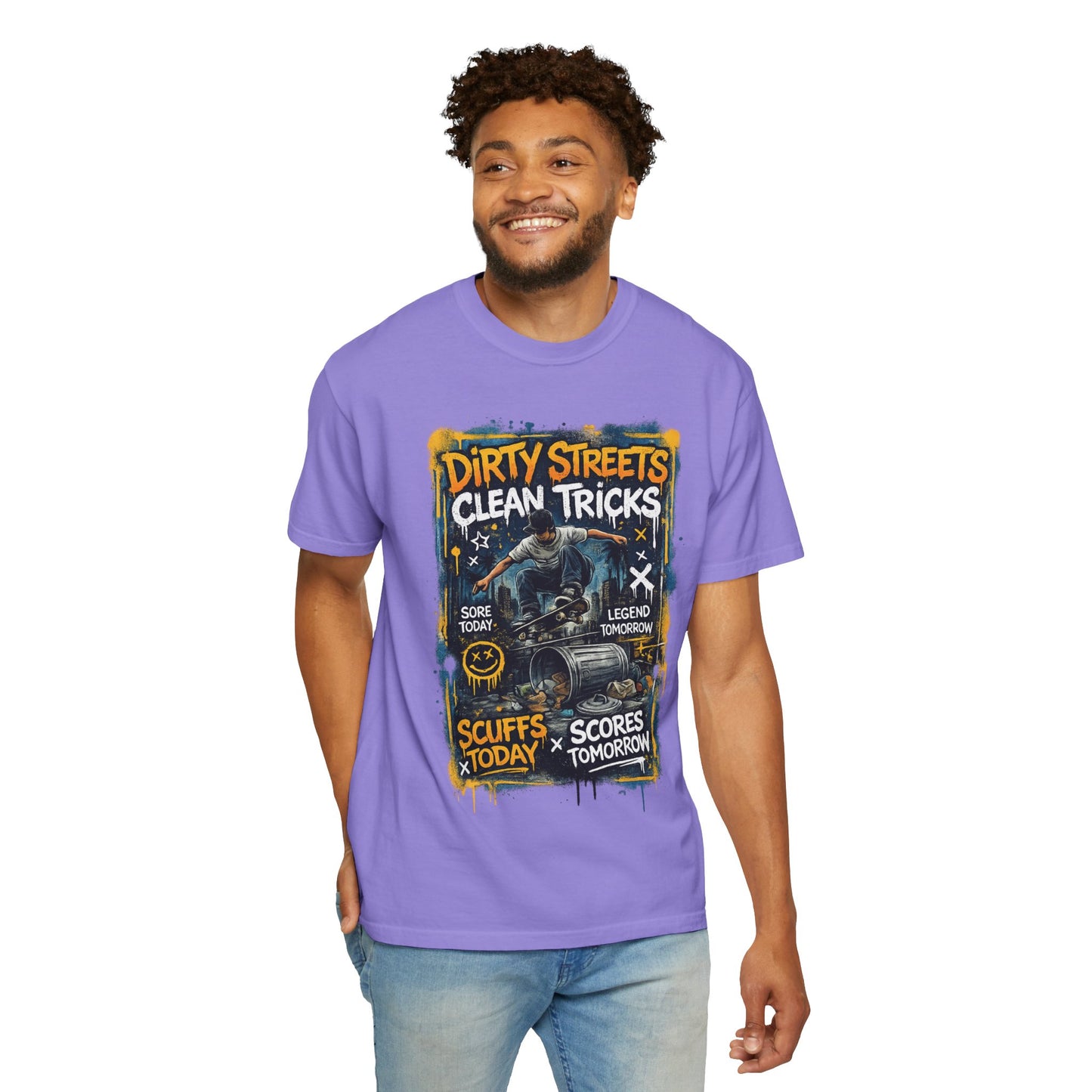 Dirty Streets, Clean Tricks Skate T-Shirt — Scuffs Today, Scores Tomorrow