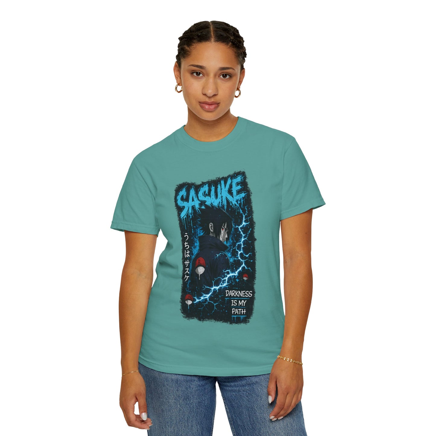 Sasuke Anime T-Shirt — "Darkness Is My Path" Graphic Tee