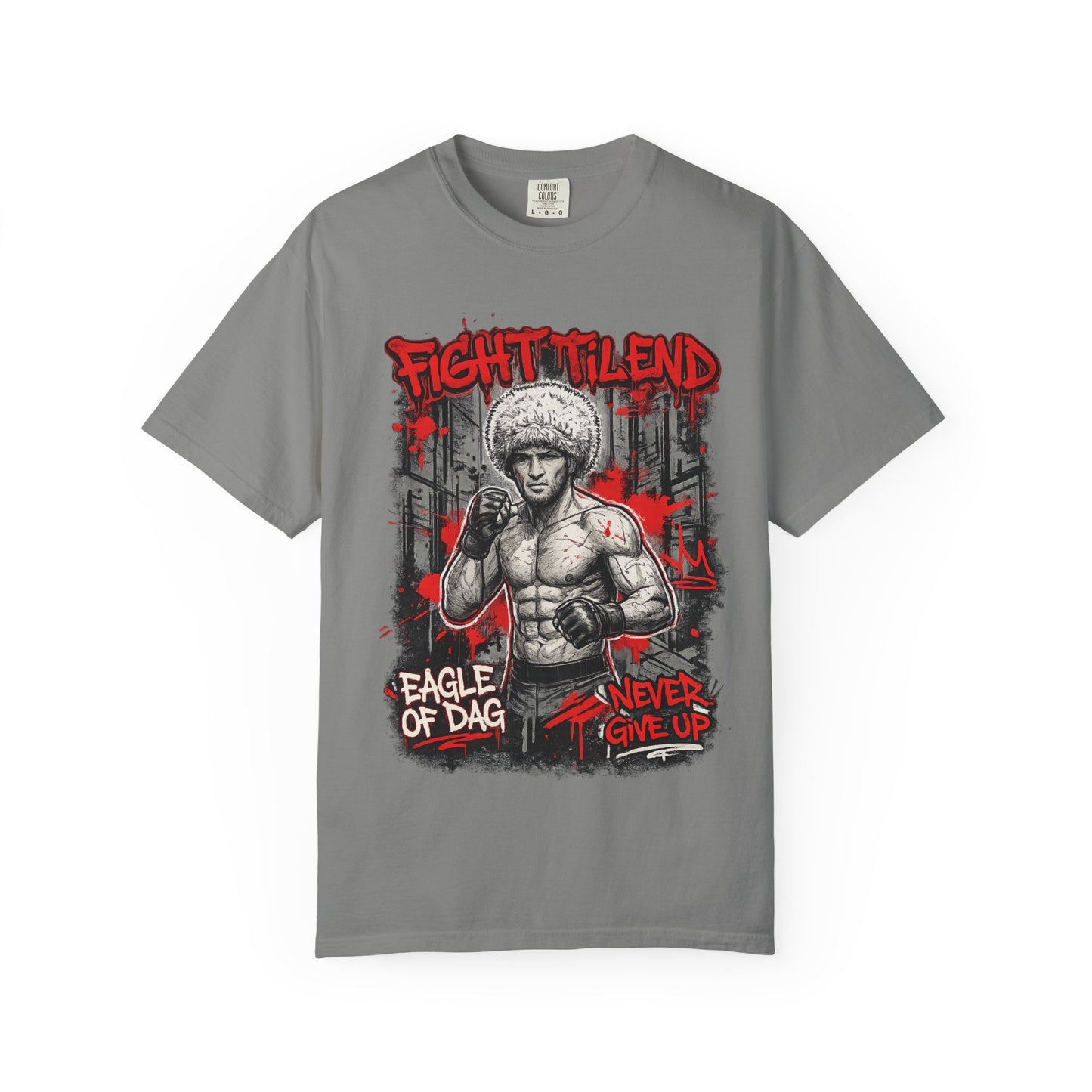 Fight Milend Boxing T-Shirt — "Eagle of Dag" Never Give Up Graphic Tee