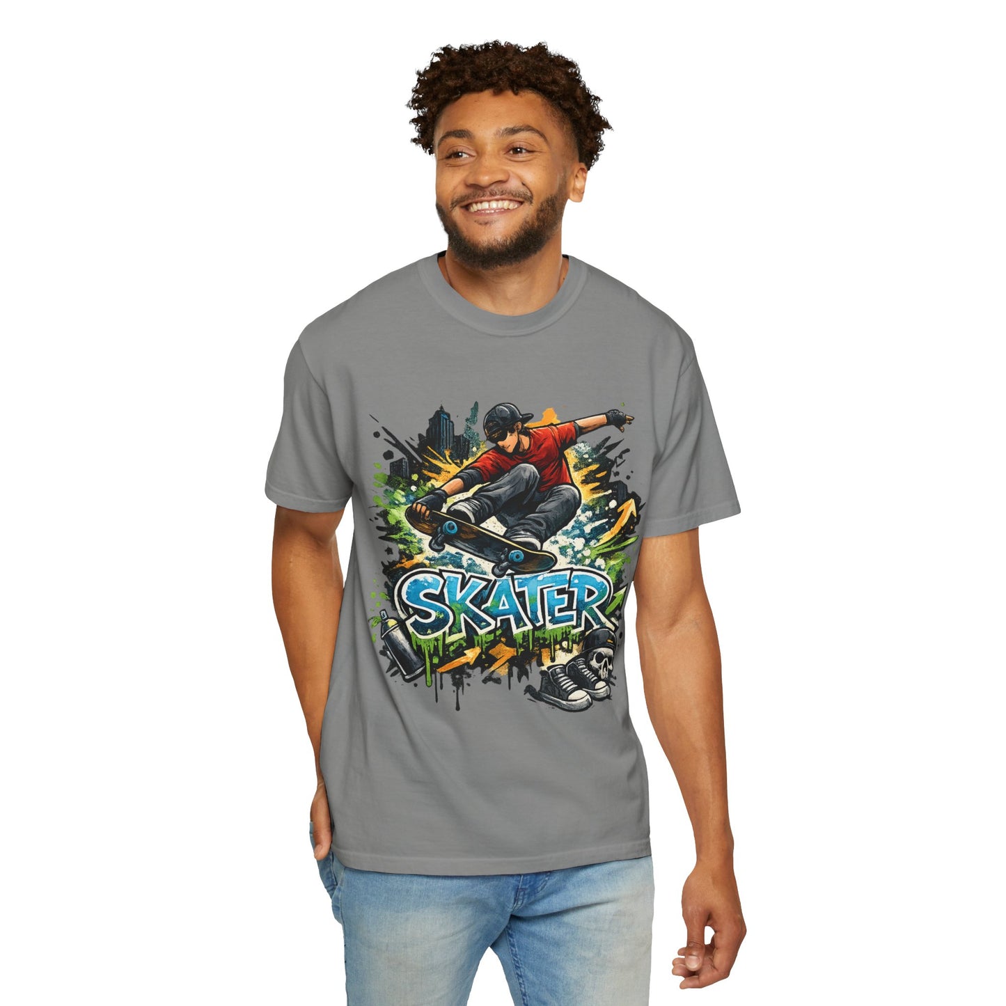 Skater Graphic T-Shirt — Urban Skateboarder Street Art Tee