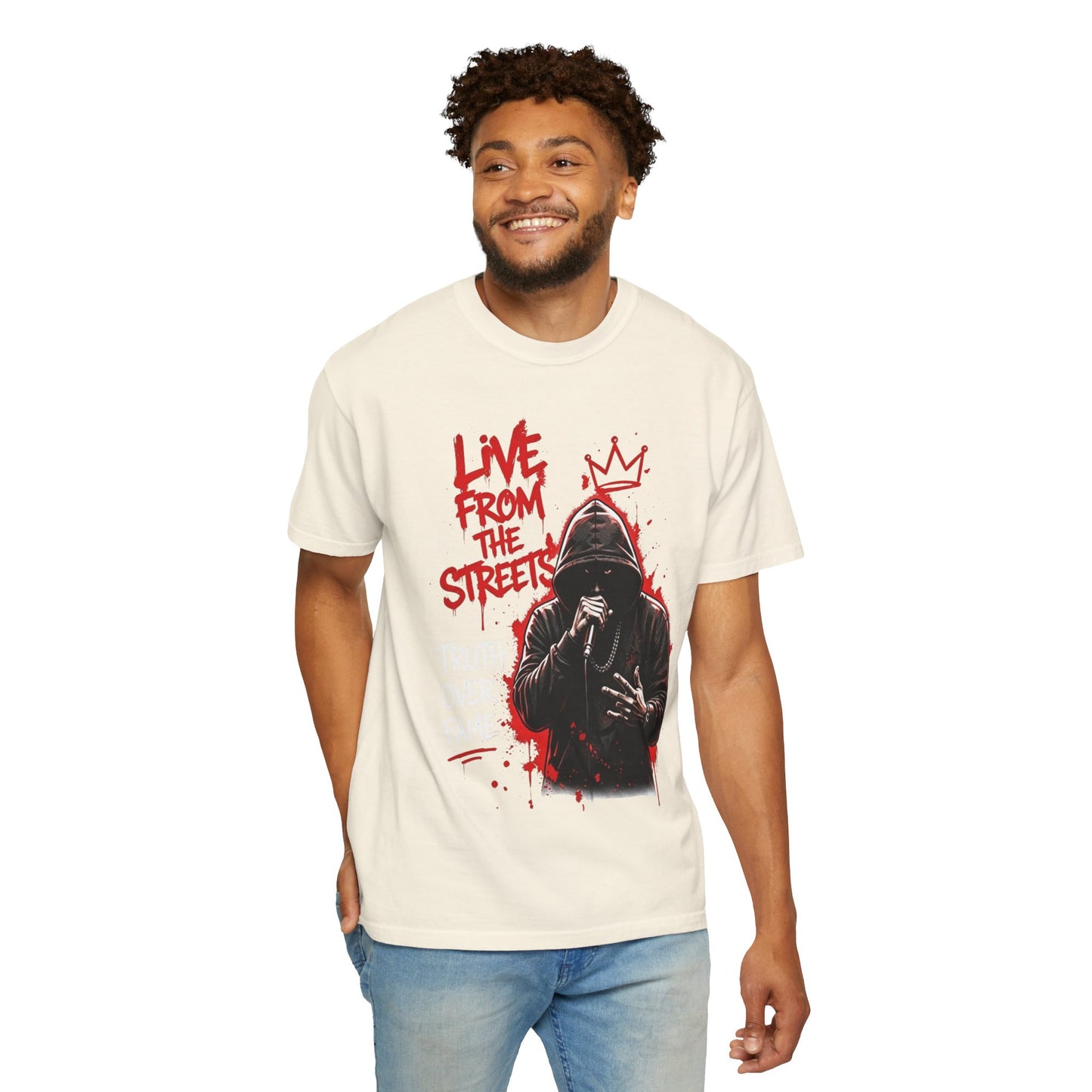 Live From The Streets Graphic T-Shirt — Hoodie Shadow Rapper Design
