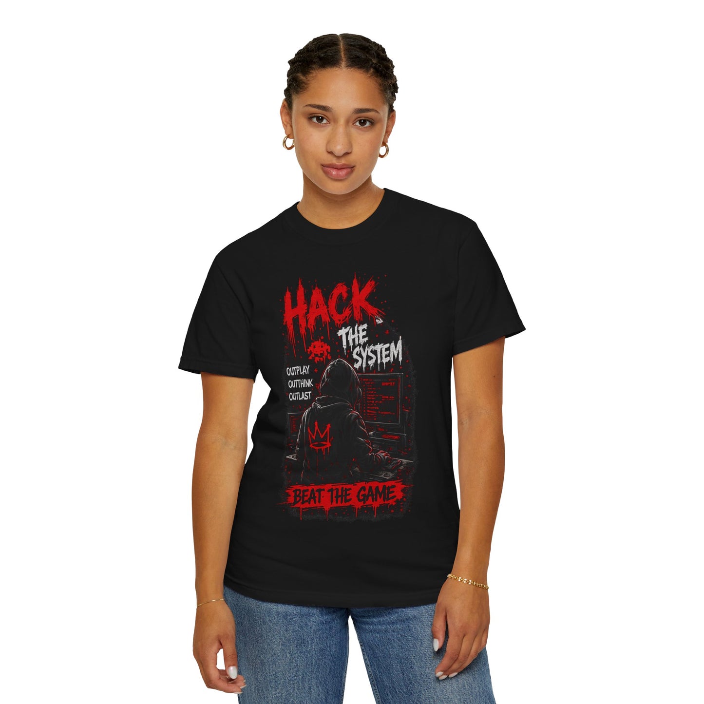 Hack the System T-Shirt — Beat the Game Hacker Graphic Tee