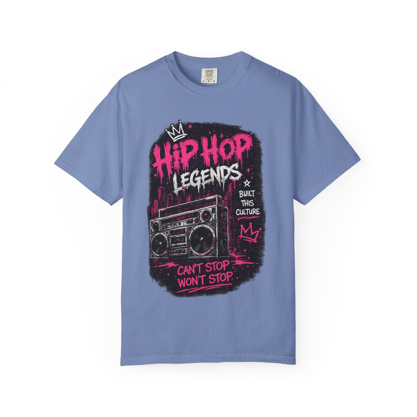 Hip Hop Legends Music T-Shirt — Can't Stop Won't Stop Retro Boombox Tee