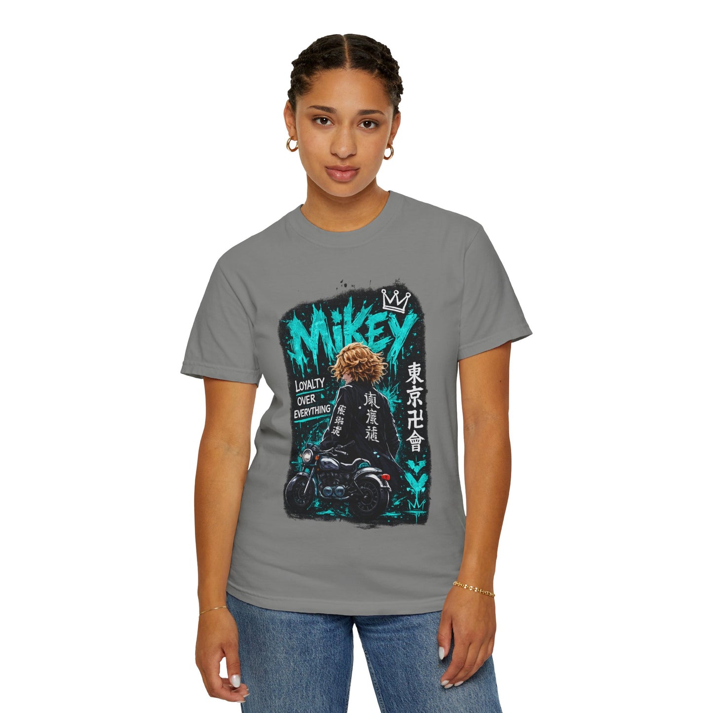 Mikey Motorcycle Graphic T-Shirt — "Loyalty Over Everything" Anime Streetwear