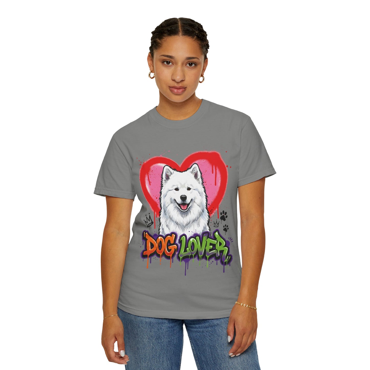 Dog Lover T-Shirt — Cute Samoyed Heart Graphic Tee