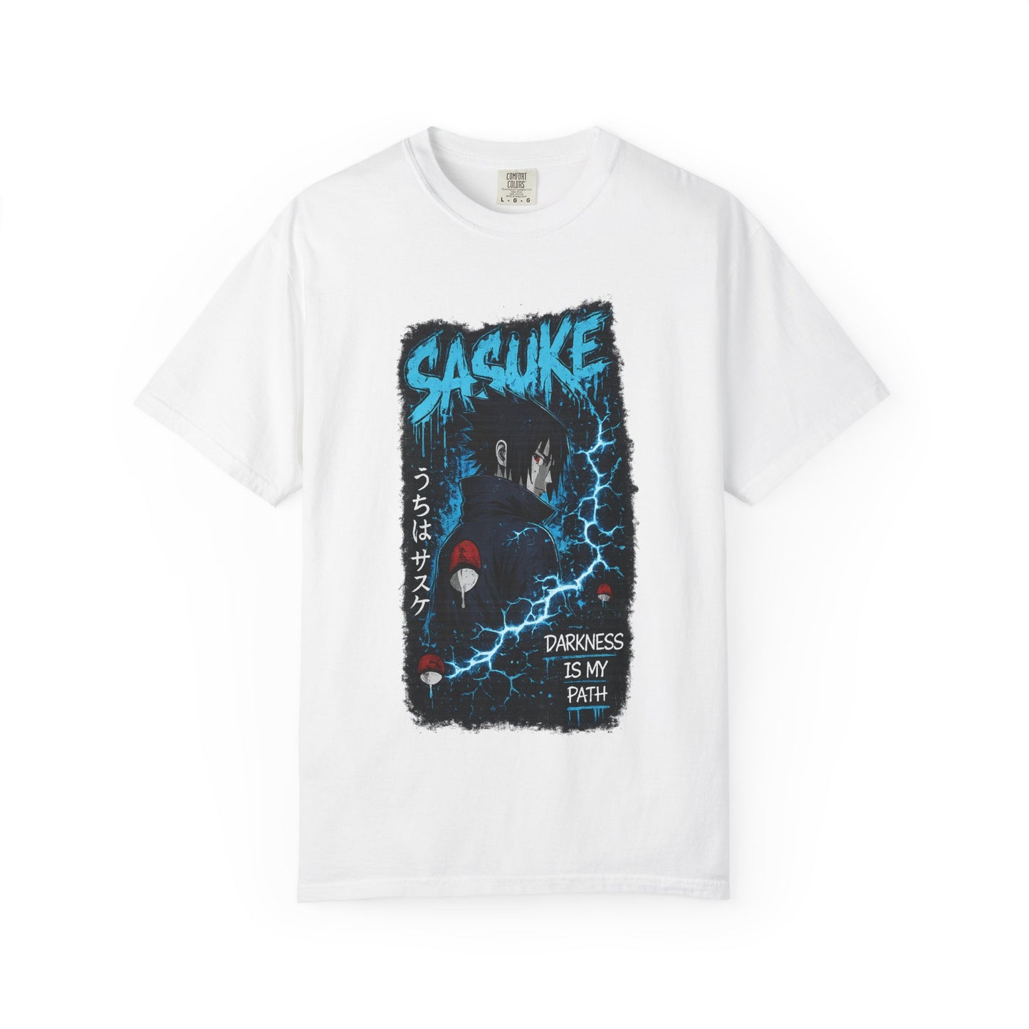Sasuke Anime T-Shirt — "Darkness Is My Path" Graphic Tee