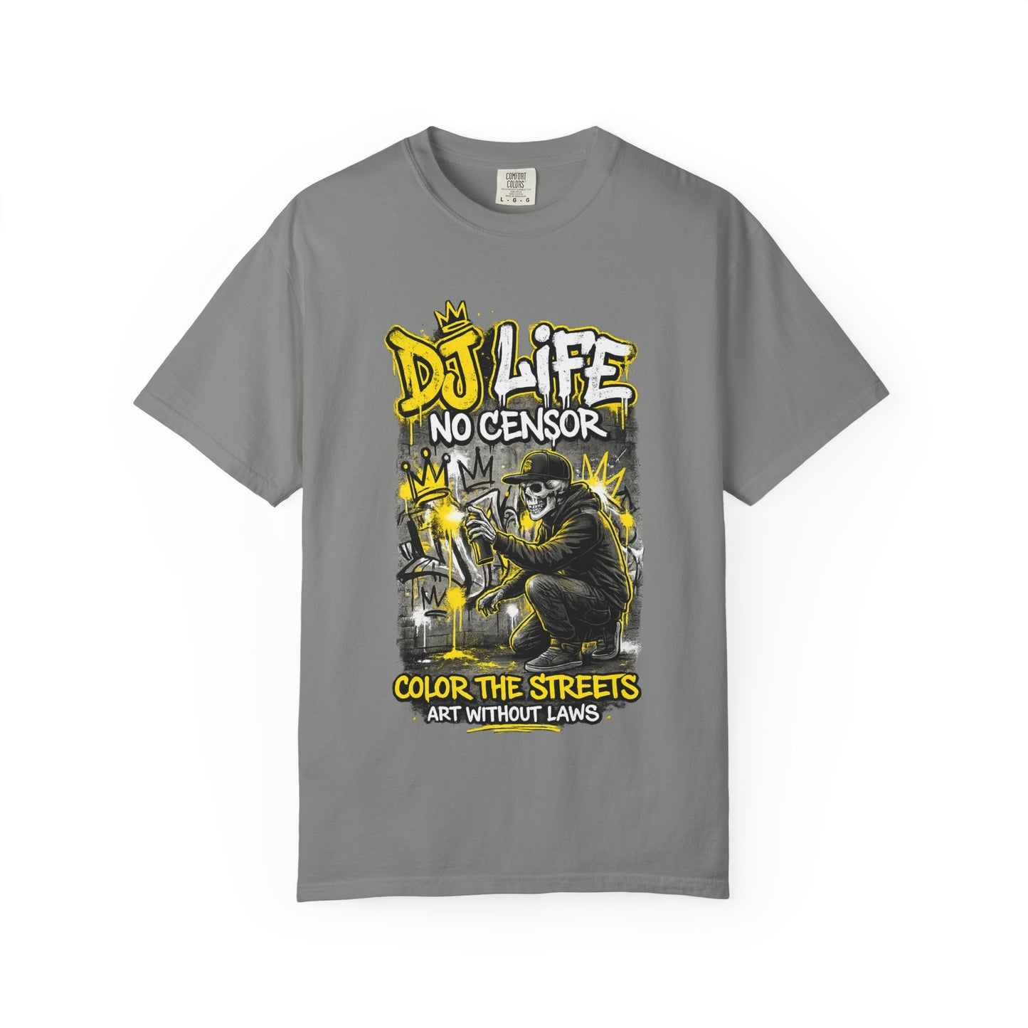 DJ Life No Censor Graphic T-Shirt — Street Art Gorilla "Color the Streets" Tee