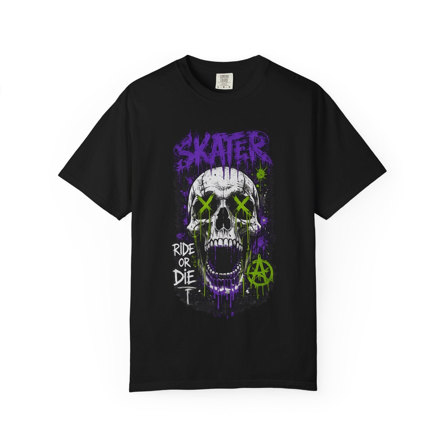 Skater Skull T-Shirt — "Ride or Die" Graphic Tee
