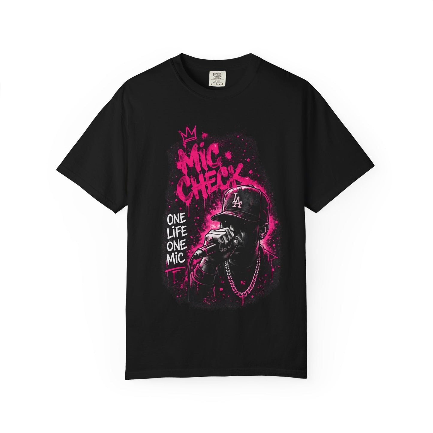 Mic Check T-Shirt — One Life One Mic Hip-Hop Graphic Tee