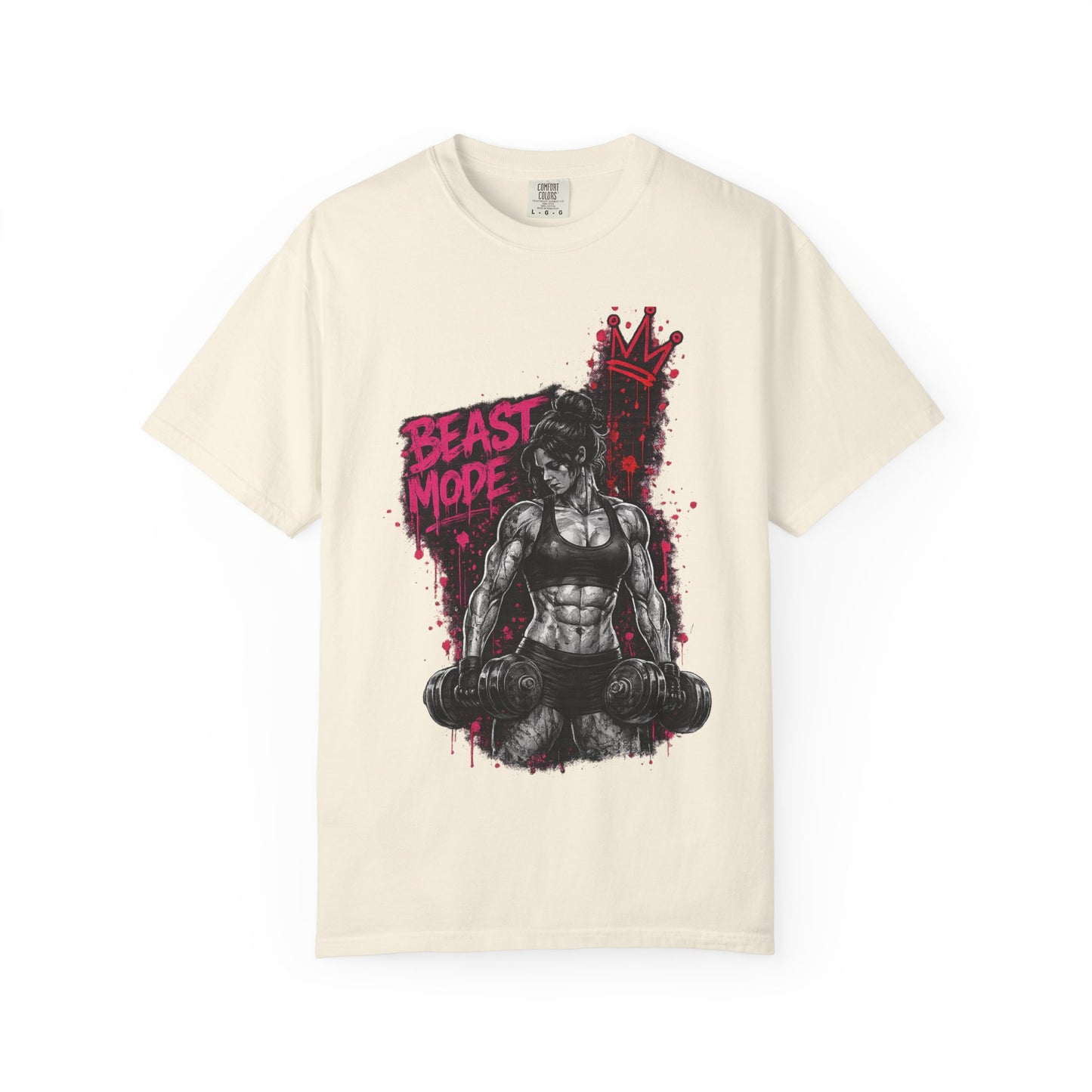 Beast Mode Crown T‑Shirt — Women's Fitness Graphic Tee