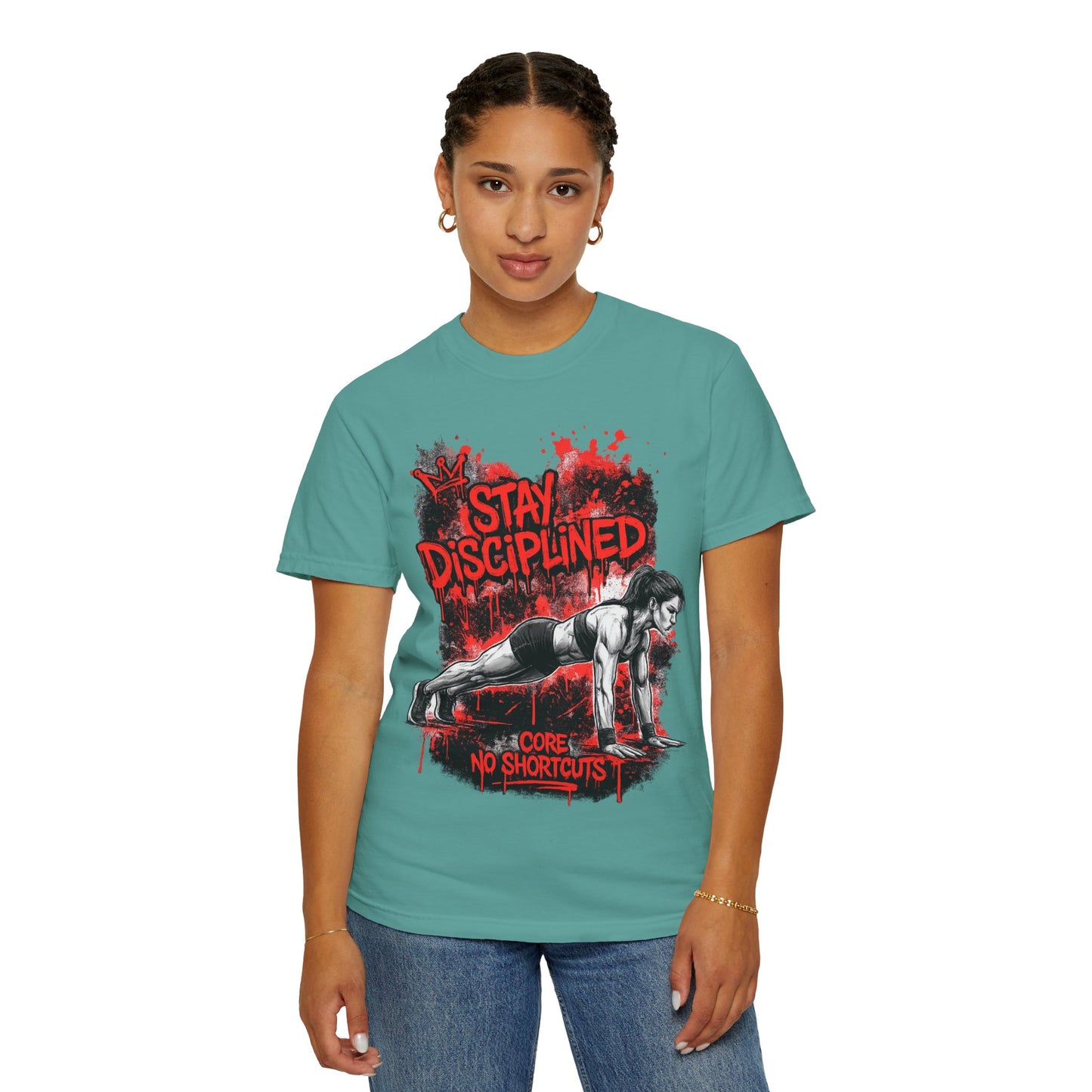 Stay Disciplined Workout T-Shirt — Core No Shortcuts Fitness Tee