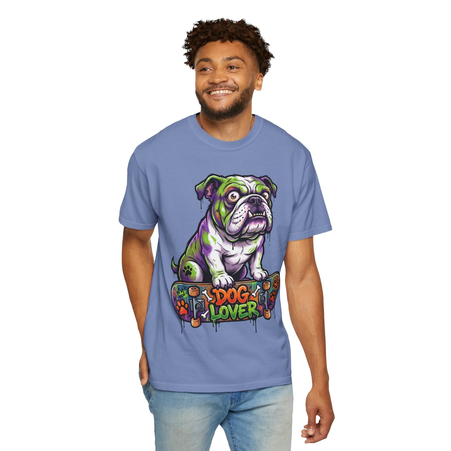 Dog Lover Skateboard Bulldog T-Shirt