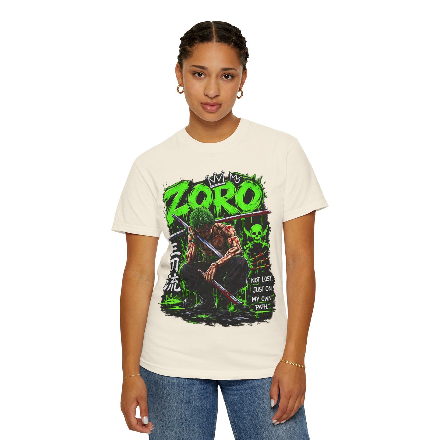 Zoro Anime Graphic T-Shirt — 'Not Lost, Just On My Own Path' Design