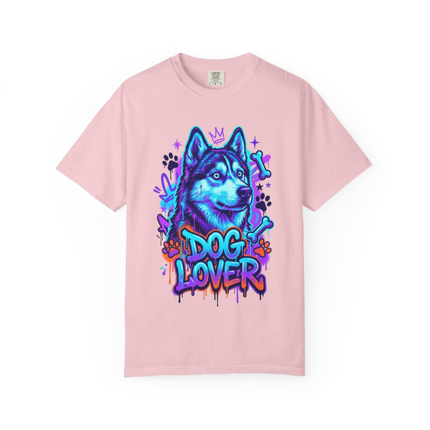 Dog Lover T-Shirt — Neon Husky Graphic Tee